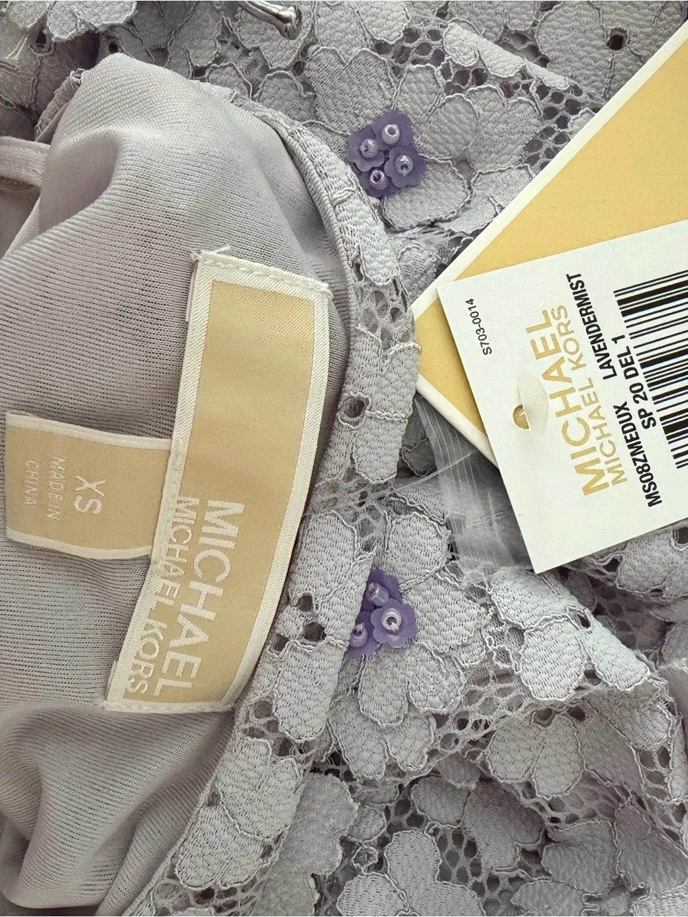 Michael Kors Lavender Lace Midi Slip Dress
